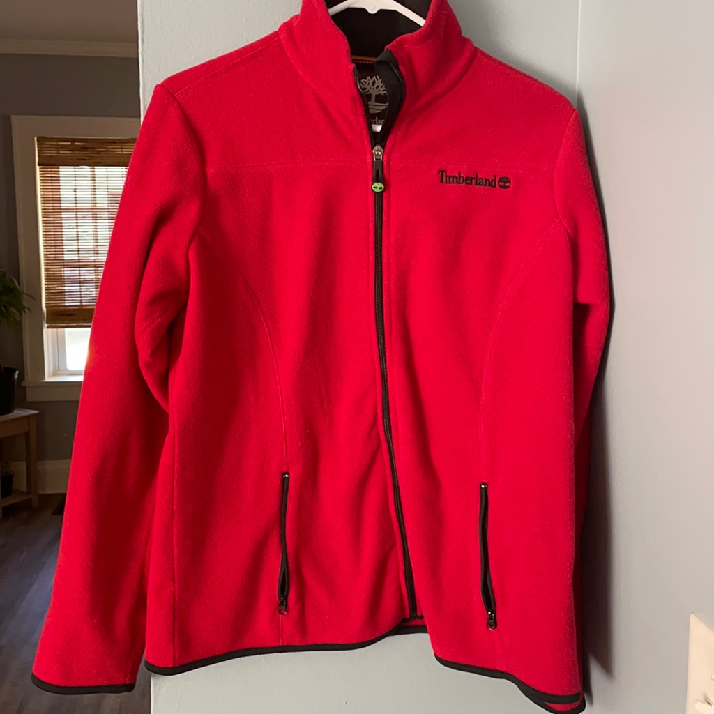Timberland Zip Up Fleece Size Medium Red